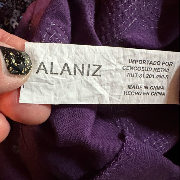 Alaniz size medium purple sequence T-shirt - Picture 6 of 8